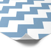 Dusk Blue White Zickzack Pattern Poster (Ecke)