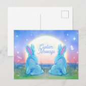 Dusk Bunnies Anpassbar Einladungspostkarte (Vorne/Hinten)
