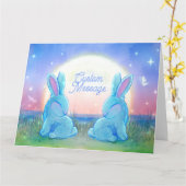 Dusk Bunnies Anpassbar Karte (Gelbe Blume)