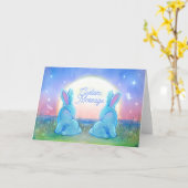 Dusk Bunnies Customizable Karte (Gelbe Blume)