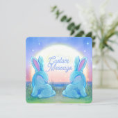 Dusk Bunnies Customizable Karte (Stehend Vorderseite)