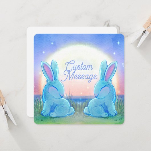 Dusk Bunnies Customizable Karte (Vorderseite/Rückseite Beispiel)