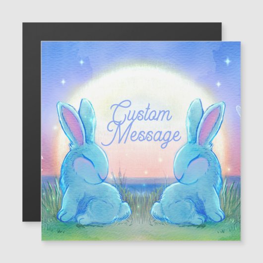 Dusk Bunnies Customizable Magnetkarte (Vorne/Hinten)