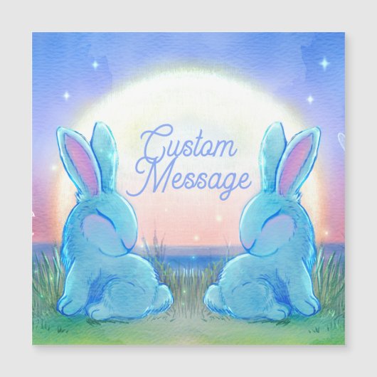 Dusk Bunnies Customizable Magnetkarte (Vorderseite)