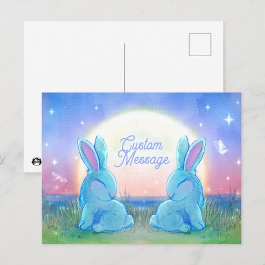 Dusk Bunnies Customizable Postkarte (Vorne/Hinten)