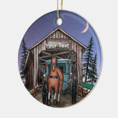 Dusk Covered Bridge  Keramik Ornament (Links)