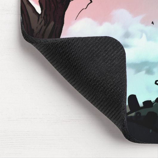 Dusk Full Moon Graveyard Goth Mousepad (Ecke)