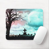Dusk Full Moon Graveyard Goth Mousepad (Mit Mouse)