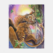 Dusk Hunter Flying Cat Fleecedecke (Vorderseite)