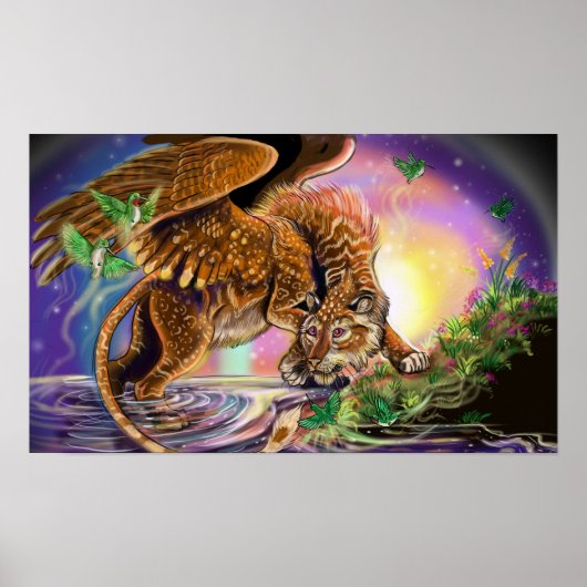 Dusk Hunter Flying Cat Poster (Vorne)