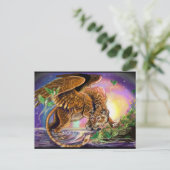 Dusk Hunter Flying Cat Postkarte (Stehend Vorderseite)