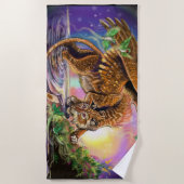 Dusk Hunter Flying Cat Strandtuch (Vorderseite)
