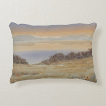 Dusk Lake Blush Wasserfarbe Landschaft Printmedien