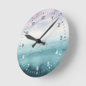 Dusk on the Bay - Watercolor Runde Wanduhr (Winkel)