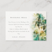 Dusk Tropical Palm Trees Hochzeit wünschend gut Begleitkarte (Vorderseite)