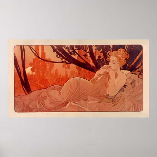 DUSK von Alphonse Mucha - Crepuscule Poster (Vorne)