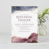 Dusk Wassercolor Geometric Modern Probe Abendessen Einladung (Stehend Vorderseite)
