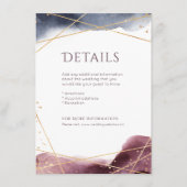 Dusk Wasserfarbe Geometrische moderne Hochzeitdeta Begleitkarte (Vorderseite)