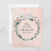 Dusk Watercolor-Blume | Save The Date Ankündigungspostkarte (Vorne/Hinten)