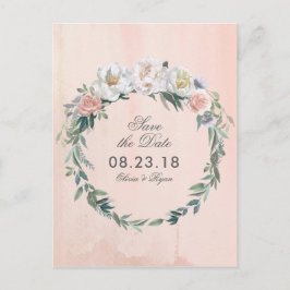 Dusk Watercolor-Blume | Save The Date Ankündigungspostkarte