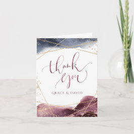 Dusk Watercolor Geometric Modern Calligraphy Dankeskarte