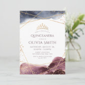 Dusk Watercolor Geometric Modern Quinceanera Einladung (Stehend Vorderseite)