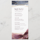Dusk Watercolor Geometric Modern Wedding menu Menükarte (Vorderseite)