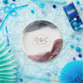 Dusk Watercolor Geometric Modern Wedding Pappteller (Party)