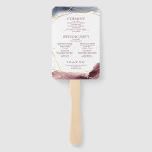 Dusk Watercolor Geometric Modern Wedding Program Fächer (Rückseite)