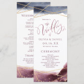 Dusk Watercolor Geometric Modern Wedding Program Menükarte (Vorne/Hinten)