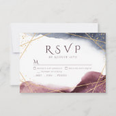 Dusk Watercolor Geometric Modern Wedding RSVP Karte (Vorderseite)