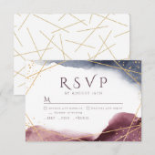 Dusk Watercolor Geometric Modern Wedding RSVP Karte (Vorne/Hinten)