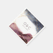 Dusk Watercolor Geometric Modern Wedding Serviette (Ecke)