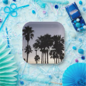 Dusk with Palm Trees Tropical Scene Pappteller (Party)