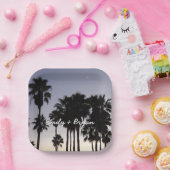 Dusk with Palm Trees Tropical Scene Pappteller (Party)