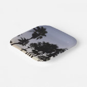 Dusk with Palm Trees Tropical Scene Pappteller (Gewinkelt)