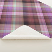 Dusken blühen Lila und rosa Kariert Sherpadecke (3/4)