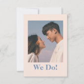 DUSKLY BEIGE BLUE MUTED TONNEN EINLADUNG (Vorderseite)