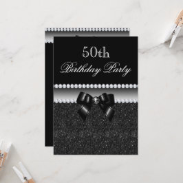 Dusky Black Birthday Party Einladung