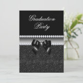 Dusky Black Graduation Party Einladung (Stehend Vorderseite)