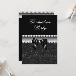 Dusky Black Graduation Party Einladung