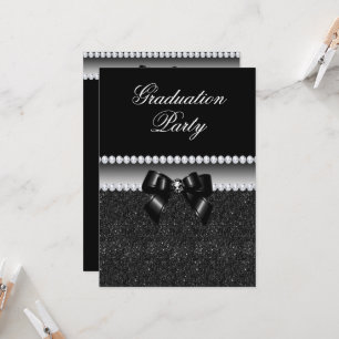 Dusky Black Graduation Party Einladung