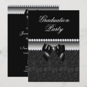 Dusky Black Graduation Party Einladung (Vorne/Hinten)