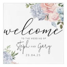 Dusky Blue & Blush Blues Sitzkarte