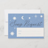 Dusky Blue Boho Stern Hochzeitsmusikkarte RSVP Karte (Vorderseite)