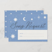 Dusky Blue Boho Stern Hochzeitsmusikkarte RSVP Karte (Vorne/Hinten)