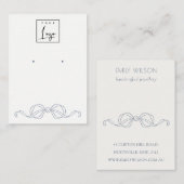 Dusky Blue Coquette Bogen Ohrring Display Logo Visitenkarte (Vorne/Hinten)