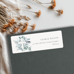 Dusky Blue Eucalyptus Fern Foliage Cross-Adresse