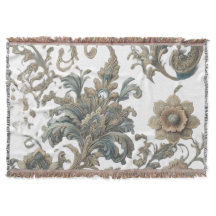 Dusky Blue Floral Brocade Muster