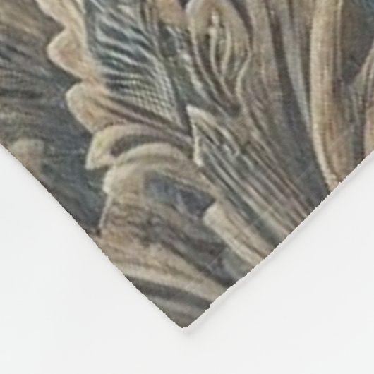 Dusky Blue Floral Brocade Muster Fleecedecke (Ecke)